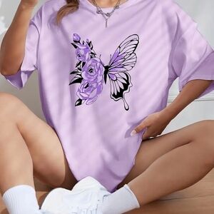 Lavender Butterfly Graphic Tee